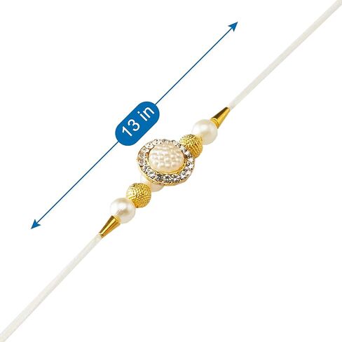 HATHKAAM Rakhi Lumba Set 1 Pc Rakhi for Brother 1 Pc Lumba Rakhi Set for Bhabhi | Rakhi Bracelet Handmade by Women Artisans Sister Love Rakhi Lumba | Made with Fine Threads Kundan Multi Coloured Beads in Saudi Arabia