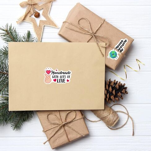Cute Hand Made with Love Stickers,Funny Handmade with Lots of Love Business Stickers,Handmade Stickers,Handmade Package Stickers,Mail Envelopes Stickers for Small Business 500 PCS in Kuwait