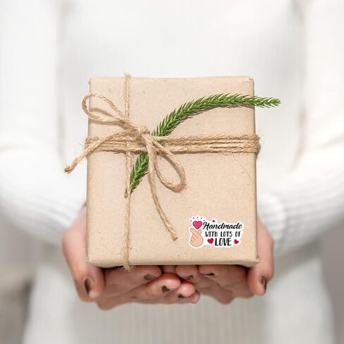 Cute Hand Made with Love Stickers,Funny Handmade with Lots of Love Business Stickers,Handmade Stickers,Handmade Package Stickers,Mail Envelopes Stickers for Small Business 500 PCS in Kuwait