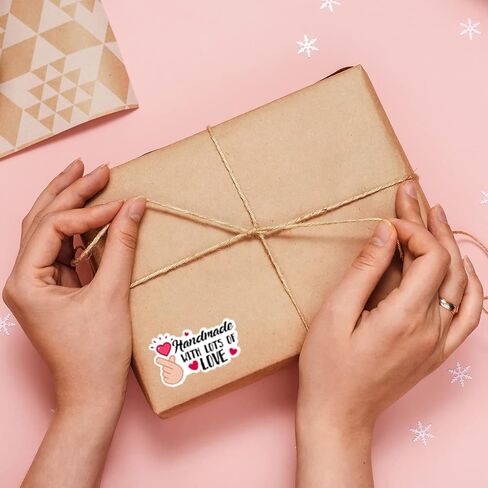 Cute Hand Made with Love Stickers,Funny Handmade with Lots of Love Business Stickers,Handmade Stickers,Handmade Package Stickers,Mail Envelopes Stickers for Small Business 500 PCS in Kuwait