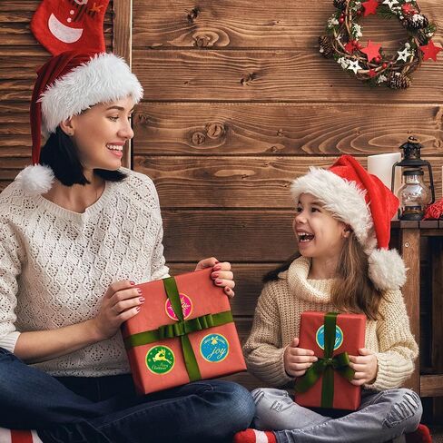 360 Pieces Merry Christmas Stickers, 2 inch Gold Color Snowflake Stickers Tags Joy Deer Adhesive Labels Xmas Cards Gift Envelopes Seals Boxes Decorative Stickers for Christmas Holidays Party Supplies in Saudi Arabia