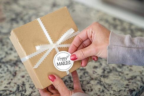 ملصقات Happy Mail مقاس 1.5 بوصة، ملصقات التعبئة، ملصقات ختم المغلف للشركات الصغيرة، 500 قطعة/لفة in Saudi Arabia