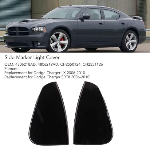 KIMISS Side Marker Light Assembly, 2 Pcs Front Turn Signal Light Cover 4806218AD Side Marker Replacement for Dodge LX SRT8 2006‑2010(Yellow) in Saudi Arabia