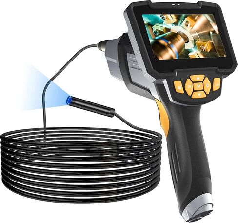 Borescope Inspection Camera, Upgraded 1080P HD Detachable & Waterproof Endoscope Camera Snake Camera with 4.3inch LCD Screen, 6 Bright LED Lights, 16.5FT Cable, for Car/Sewer/Drain/Home (Yellow) in Saudi Arabia