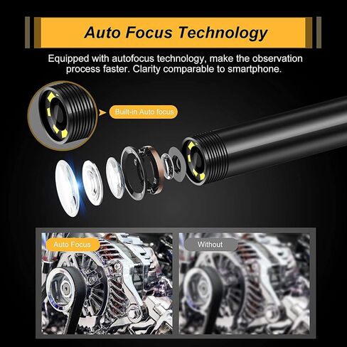 Borescope Inspection Camera, Upgraded 1080P HD Detachable & Waterproof Endoscope Camera Snake Camera with 4.3inch LCD Screen, 6 Bright LED Lights, 16.5FT Cable, for Car/Sewer/Drain/Home (Yellow) in Saudi Arabia