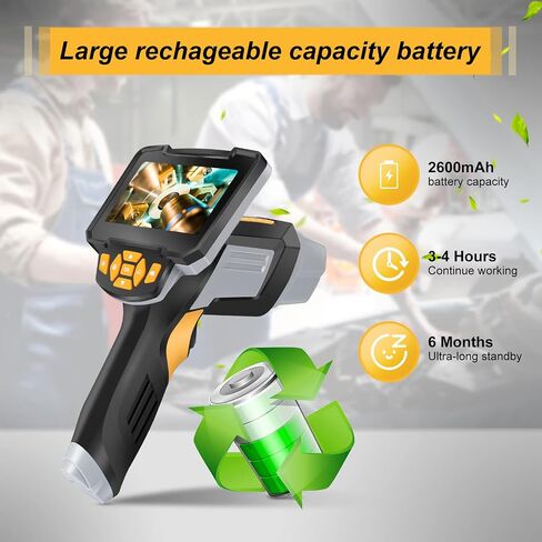 Borescope Inspection Camera, Upgraded 1080P HD Detachable & Waterproof Endoscope Camera Snake Camera with 4.3inch LCD Screen, 6 Bright LED Lights, 16.5FT Cable, for Car/Sewer/Drain/Home (Yellow) in Saudi Arabia