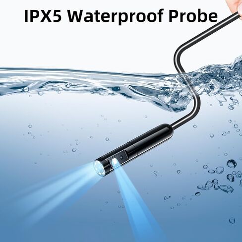 كاميرا المنظار مع أضواء، منظار شاشة 4.5 بوصة، عدسة ثعبان مقاومة للماء IPX5، كاميرا نطاق كابل شبه صلب بطول 16.4 قدم، بطاقة 32 جيجابايت لأنبوب التصريف، الجدار، المعدات الميكانيكية، السيارات in Kuwait