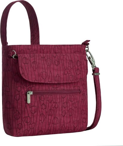 Travelon Anti-Theft Classic Mini Shoulder Bag, Berry Tulip in Kuwait