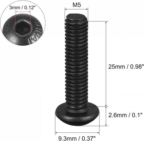uxcell M4x12mm Hex Socket Button Head Cap Bolts Screws Alloy Steel 100pcs in Saudi Arabia