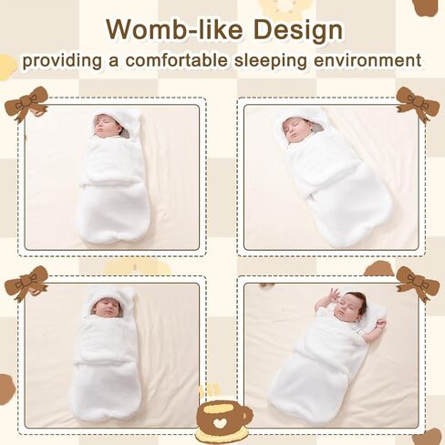 AiWMGL Baby Winter Fleece Swaddle Blanket 0-3 Months Boys Girls Warm Adjustable Newborn Swaddling Wrap Soft Plush Sleeping Sacks in Saudi Arabia