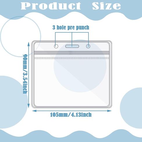 Zonon 150 Pcs ID Card Name Badge Holders Plastic Horizontal Clear Badge Sleeves Transparent PVC ID Card Holders Pouch Office Travel Waterproof(3.35 x 3.94 Inch) in Saudi Arabia