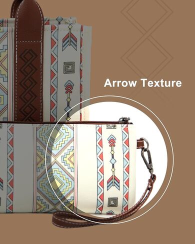 Arrow Tote Bag Purses for Women Shoulder Boho Aztec Handbags Wallet Sets-Green … in Saudi Arabia