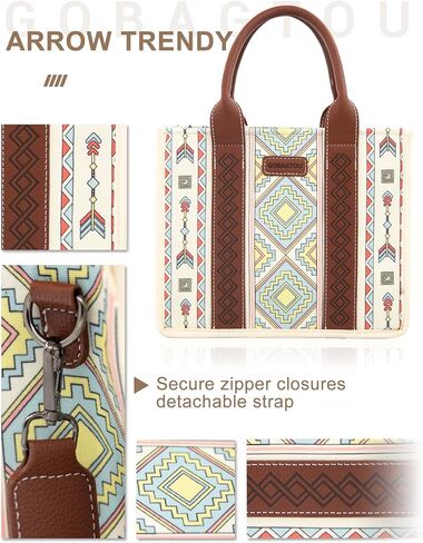 Arrow Tote Bag Purses for Women Shoulder Boho Aztec Handbags Wallet Sets-Green … in Saudi Arabia