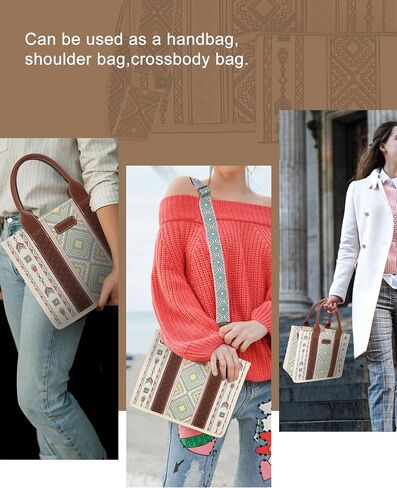 Arrow Tote Bag Purses for Women Shoulder Boho Aztec Handbags Wallet Sets-Green … in Saudi Arabia