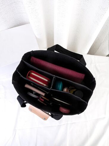 Women Multi-pocket Canvas Tote Bag Large Capacity Shoulder Crossbody Handbag With Compartments in Saudi Arabia
