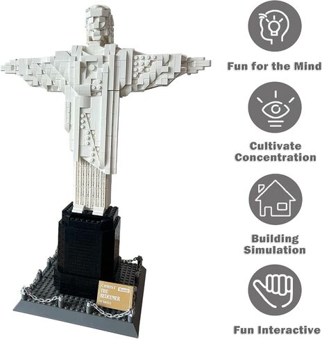 Architectural Christ The Redeemer Building Blocks Set, 973PCS Christ Redeemer Architectural Model Kit,Christ The Redeemer World Architecture Model Collection for Kids Adults (Jesus) in Saudi Arabia