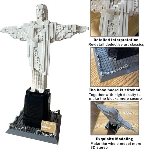 Architectural Christ The Redeemer Building Blocks Set, 973PCS Christ Redeemer Architectural Model Kit,Christ The Redeemer World Architecture Model Collection for Kids Adults (Jesus) in Saudi Arabia