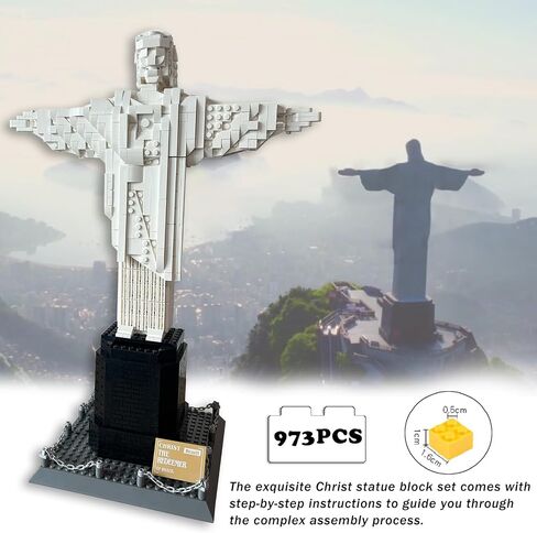Architectural Christ The Redeemer Building Blocks Set, 973PCS Christ Redeemer Architectural Model Kit,Christ The Redeemer World Architecture Model Collection for Kids Adults (Jesus) in Saudi Arabia