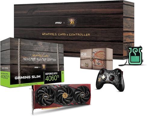MSI Gaming RTX 4060 Ti 8G x GC30 Monster Hunter Edition Graphics Card + GC30 Controller Bundle (NVIDIA RTX 4060 Ti, 128-Bit, Boost Clock: 2535 MHz, 8GB GDRR6 18 Gbps, HDMI/DP) in Saudi Arabia