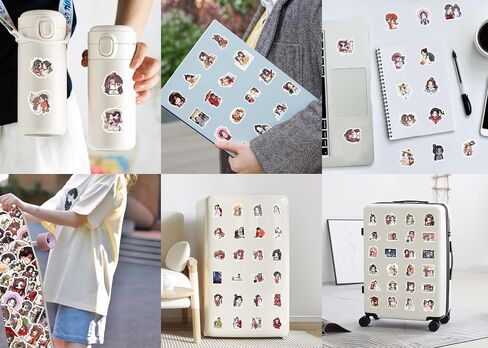 100 PCS Heaven Official's Blessing Tian Guan Ci Fu Vinyl Waterproof Sticker for Laptop Water Bottle Water Bottle Suitcase Skateboard Refrigerator Guitar Bike in Saudi Arabia