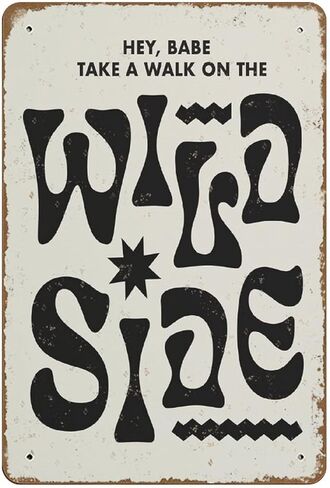 NOMELY خذ نزهة على الجانب البري ريترو السبعينيات ديكور المنزل طباعة إسكندنافية أبيض وأسود كبير الحجم ملصق بالبريد! الجدة القصدير معدن علامة البلاك بار حانة 8 "× 12" in Kuwait