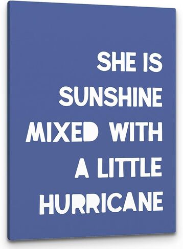 PHAMTE Girls Bedroom Wall Decor,She is Sunshine Mixed with a Little Hurricane Girls Room Wall Art,Sunshine Print Framed Canvas Painting Artwork for Room Bedroom Home Nursery Playroom(11x14 Inch) in Saudi Arabia