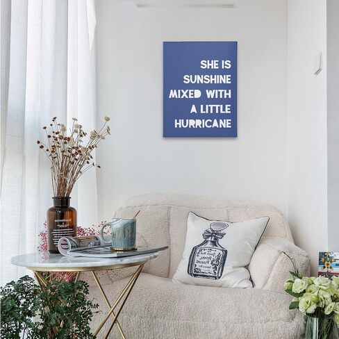 PHAMTE Girls Bedroom Wall Decor,She is Sunshine Mixed with a Little Hurricane Girls Room Wall Art,Sunshine Print Framed Canvas Painting Artwork for Room Bedroom Home Nursery Playroom(11x14 Inch) in Saudi Arabia