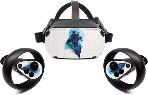 MightySkins Carbon Fiber Skin for Oculus Quest - Robo Shark | Protective, Durable Textured Carbon Fiber Finish | Easy to Apply, Remove, and Change Styles | Made in The USA (CF-OCQU-Robo Shark) in Saudi Arabia