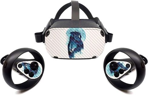 MightySkins Carbon Fiber Skin for Oculus Quest - Robo Shark | Protective, Durable Textured Carbon Fiber Finish | Easy to Apply, Remove, and Change Styles | Made in The USA (CF-OCQU-Robo Shark) in Saudi Arabia
