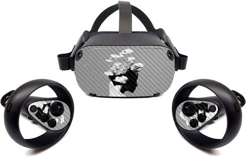 MightySkins Carbon Fiber Skin for Oculus Quest - Robo Shark | Protective, Durable Textured Carbon Fiber Finish | Easy to Apply, Remove, and Change Styles | Made in The USA (CF-OCQU-Robo Shark) in Saudi Arabia
