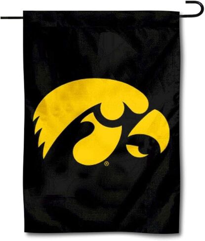 Iowa Black Hawkeyes Garden Flag in Saudi Arabia
