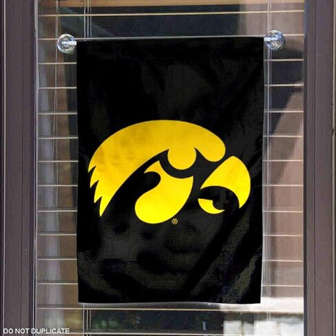 Iowa Black Hawkeyes Garden Flag in Saudi Arabia