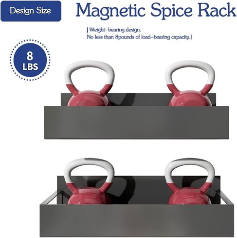 3 Pack Strong Magnetic Spice Rack Set for Refrigerator with Magnetic Memo Board - Magnetic Organizer for Kitchen, Classroom, Office in Kuwait