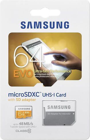 Samsung EVO 64GB 48/MB/s Micro SDXC Memory Card with Adapter up to (MB-MP64DA/AM) in Saudi Arabia
