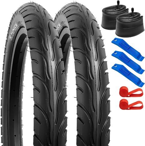 YunSCM 18" Bike Tires 18x2.4/64-355 60 TPI and 18" Bike Tubes Schrader Valve with 2 Rim Strips Compatible with 18x2.35 18 x 2.40 Bike/Bicycle Tires and Tubes (Y-1125) in Saudi Arabia