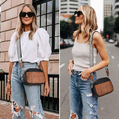 Small Crossbody Purse for Women Leather Crossbody Bags Trendy Cross Body Purses for Women with Adjustable Wide Strap in Saudi Arabia