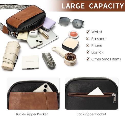 Small Crossbody Purse for Women Leather Crossbody Bags Trendy Cross Body Purses for Women with Adjustable Wide Strap in Saudi Arabia
