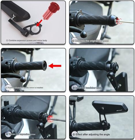 Motorcycle Rearview Mirrors, 7/8" Universal handlebar End Mirror, Side Mirrors Compatible with Street Sport Bike Cruiser Scooter ATV, Anti Glare in Saudi Arabia