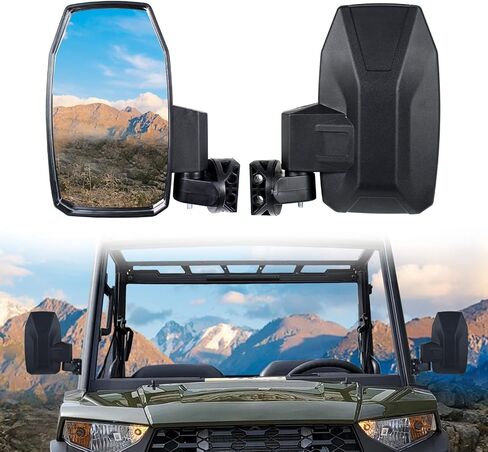 Adjustable Side Rear View Mirrors Compatible with 2014-2024 Polaris Ranger XP 570 900 1000 Crew Deisel Accessories High-Definition folding Side Mirrors 2PCS in Saudi Arabia