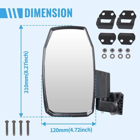 Adjustable Side Rear View Mirrors Compatible with 2014-2024 Polaris Ranger XP 570 900 1000 Crew Deisel Accessories High-Definition folding Side Mirrors 2PCS in Saudi Arabia