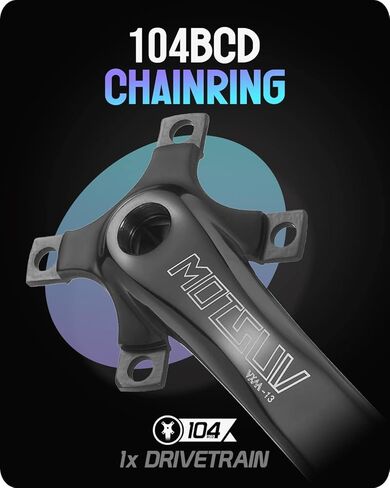 دراجة هوائية جبلية مربعة مستدقة كرانسيت 170 مللي متر 1x كرانسيت ثلاثية الأبعاد من الألومنيوم لسلسلة 104BCD سلسلة واحدة سرعة دراجة السواعد in Kuwait