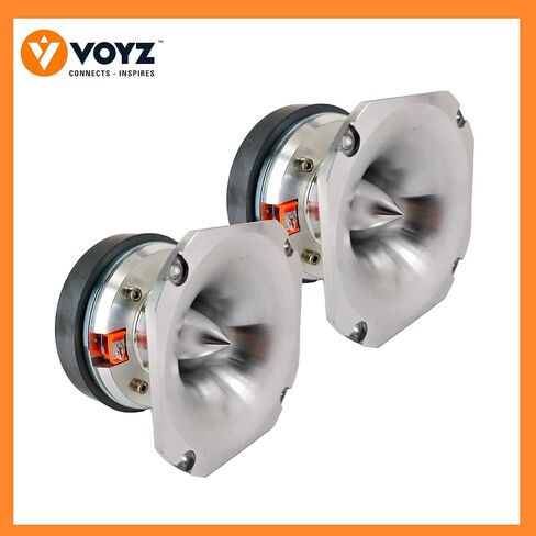 Chrome Super Tweeter 3.6", 8 Ohm 1000 Watts Max High Sensitivity Set Tweeters for Car Sound Systems, Pro Audio Chrome Finish VZ-ST700 (Pair) in Kuwait