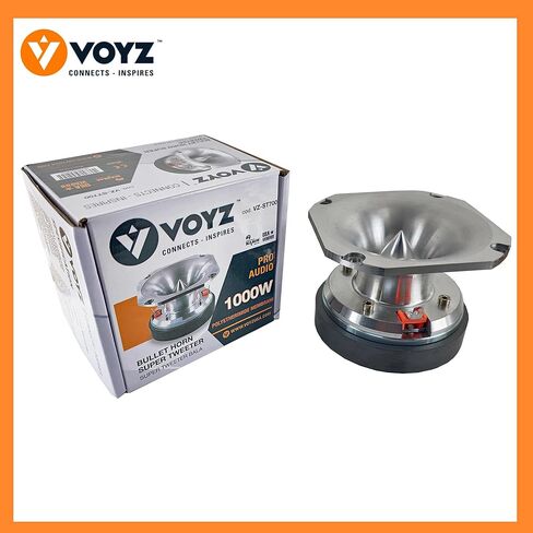 Chrome Super Tweeter 3.6", 8 Ohm 1000 Watts Max High Sensitivity Set Tweeters for Car Sound Systems, Pro Audio Chrome Finish VZ-ST700 (Pair) in Kuwait