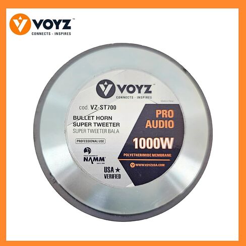 Chrome Super Tweeter 3.6", 8 Ohm 1000 Watts Max High Sensitivity Set Tweeters for Car Sound Systems, Pro Audio Chrome Finish VZ-ST700 (Pair) in Kuwait