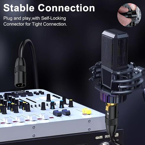 Poyiccot XLR Male to Female Cable 5 Feet, XLR Microphone Cables, Short XLR to XLR Cable, Gold Plated, Oxygen-Free Copper Balanced 3 PIN XLR Microphone Cable for Mic Speaker in Saudi Arabia