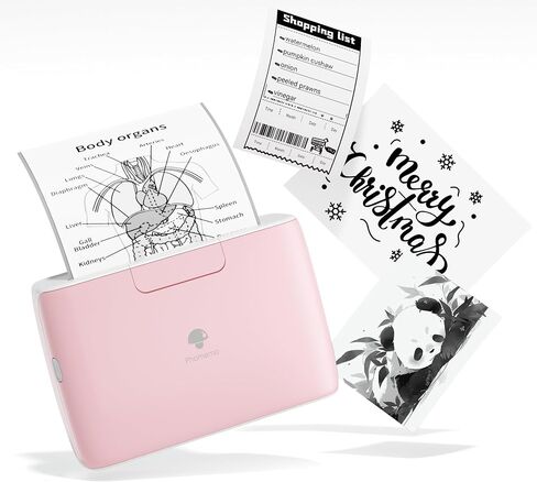 طابعة Phomemo M04S المحمولة - طابعة ملصقات حرارية بدون حبر بلوتوث متوافقة مع iOS وAndroid لطباعة المستندات والملاحظات والملاحظات وLaebl بدقة 300 نقطة في البوصة، ودعم عرض الورق 53/80/110 مم، وردي in Saudi Arabia