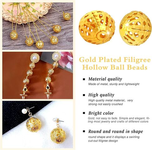 TOAOB 100pcs 8mm Silver Plated Filigree Hollow Ball Beads Round Metal Loose Spacer Beads for DIY Crafts Bracelets Necklaces Earrings Jewelry Making in Saudi Arabia