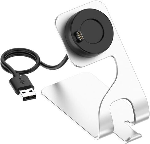 قواعد شحن كابل USB لـ Garmin Fenix ​​7 7X 7S، Garmin Fenix ​​6 6X 6S، Garmin Fenix ​​5 5X 5S، Garmin Epix 2، Garmin Venu 2 2S 2 Plus شاحن الساعة الذكية (فضي) in Saudi Arabia