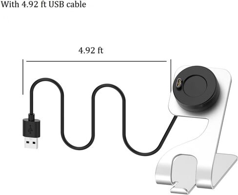 قواعد شحن كابل USB لـ Garmin Fenix ​​7 7X 7S، Garmin Fenix ​​6 6X 6S، Garmin Fenix ​​5 5X 5S، Garmin Epix 2، Garmin Venu 2 2S 2 Plus شاحن الساعة الذكية (فضي) in Saudi Arabia