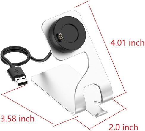 قواعد شحن كابل USB لـ Garmin Fenix ​​7 7X 7S، Garmin Fenix ​​6 6X 6S، Garmin Fenix ​​5 5X 5S، Garmin Epix 2، Garmin Venu 2 2S 2 Plus شاحن الساعة الذكية (فضي) in Saudi Arabia